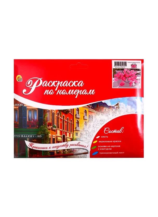 Набор ТМ Рыжий Кот Раскраска на картоне A4 Пионовидные розы (Арт. Р-2435) 2808996 — 2