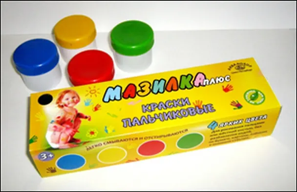 Краски пальчиковые Мазилка плюс (К3110) (4х50мл) (коробка) 2312866 — 1