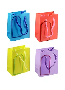 Пакет подарочный бумажный А6 11*14*6.5  "Флуоресцент" нейтр.,мат. ламинат, ассорти, Хансибэг