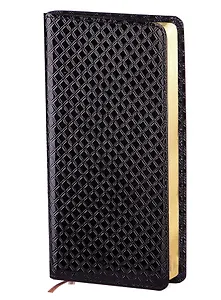 Записная книжка А6- 96л кл. "Clutch" черная, иск.кожа, золот.срез, IN FOLIO