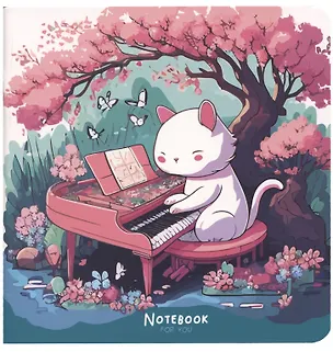 Записная книжка 170*170мм 40л "Cat`s symphonie" soft-touch ламинация, скоба 2993609