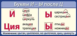 ШМ-13317 Карточка Буквы И - Ы после Ц
