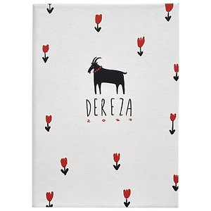 Ежедневник дат. 2027г. А5 176л 140*200 "Dereza" белый, иск.кожа, мягк.переплет, кармашек, 2 ляссе