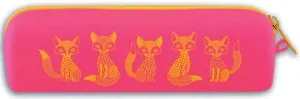 Пенал школьный Феникс+ "Оранжевые лисы" без наполнения, 20*5*5 см, силикон