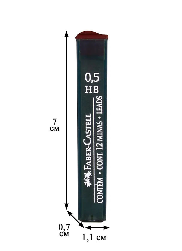 Грифели для механических карандашей Faber-Castell "Polymer", 12шт., 0,5мм, HB 255897 — 2