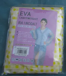 Дождевик взрослый EVA, горох, цвет желтый