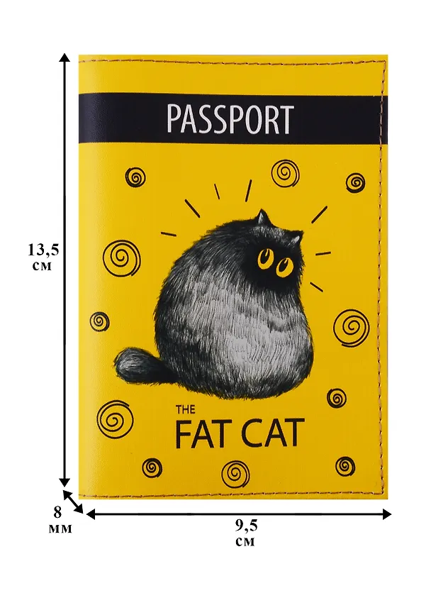 Обложка для паспорта Fat cat (кожа) (ПВХ бокс) (ОК2019-20) 2722004 — 2