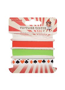 Лента декоративная «Старый цирк», 1 м, 4 штуки, ScrapBerry's