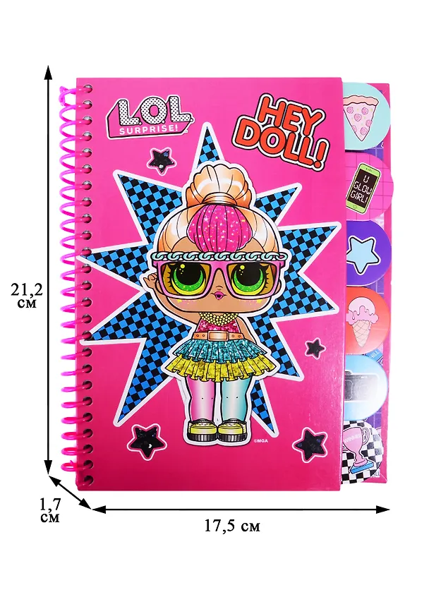 Записная книжка А6+ 60л "LOL" спираль, 6 цв.разделителей, инд.уп. 256935 — 2