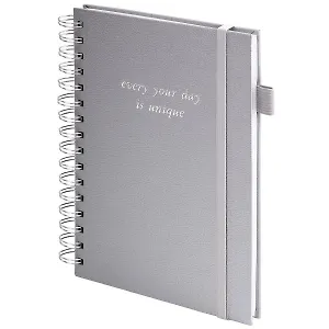 Книга для записей А5 80л кл. "Calipso" серый, иск.кожа, резинка, гребень