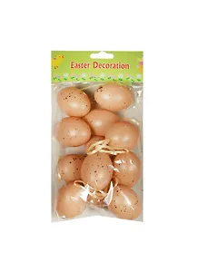 Яйца для декора пластиковые на ленточке в наборе (11001302) (12шт) (6х4см) (упаковка)