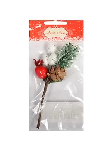 Букет рождественский со снегом в пакете с хедером (14-00558-SM9210)