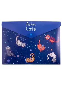 Папка-конверт А4 на кнопке "Astro Cats"