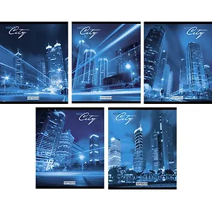 Тетрадь в клетку Unnika, "Ночные огни (город)", 48 листов, в ассортименте