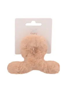 Заколка-крабик светло-бежевая (иск.мех) (8см) (12-010253-B68) (Lafilaf)