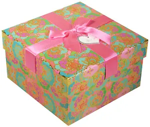 Коробка подарочная "Орнамент" бирюзовая, 15*15*8,5см