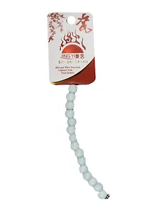 Набор для творчества Бусины керам. на силикон. нити 15шт 8мм B12, моноцвет голубой