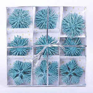 Новогоднее подвесное украшение из соломки, 24 штуки