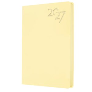 Ежедневник дат. 2027г. А6 176л "Soft Touch" пина колада, иск.кожа, интегр.переплет, тонир.блок, скругл.углы, ляссе, инд.уп