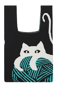 Сумочка вязаная Котик с клубком (текстиль) (20х33) (12-11515-B004)