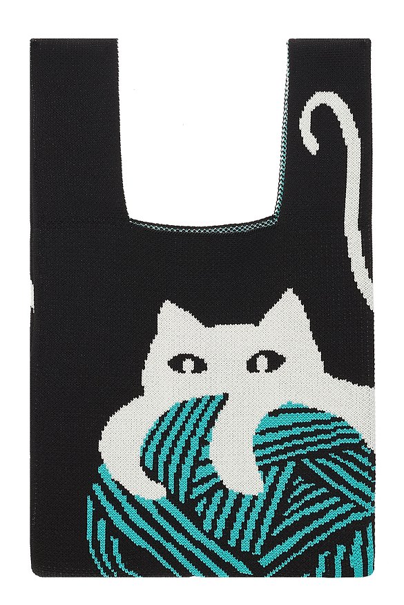 Сумочка вязаная Котик с клубком (текстиль) (20х33) (12-11515-B004) 3045426 — 1