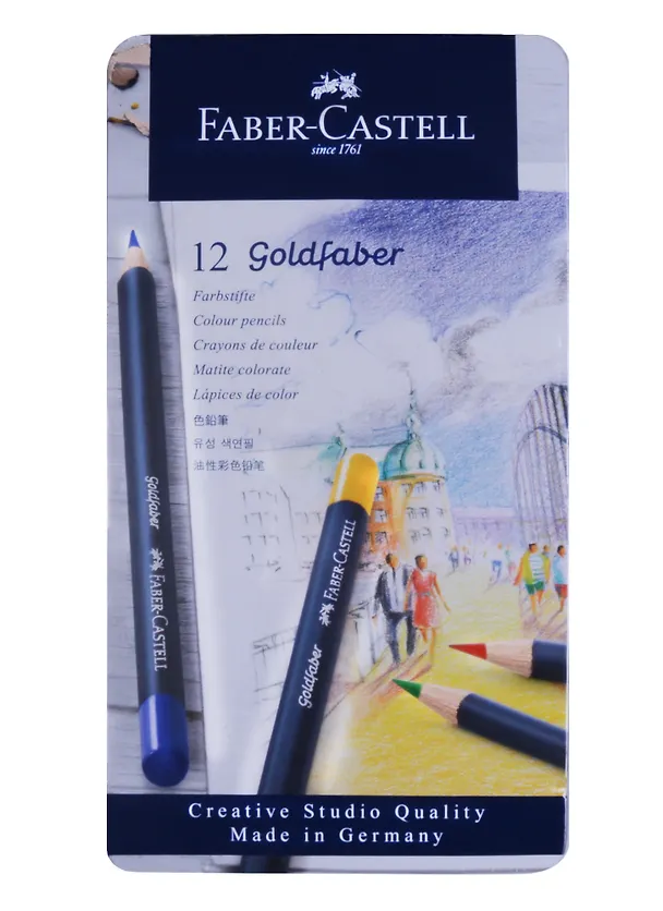 Карандаши цветные 12цв Goldfaber, метал.кор, Faber-Castell 245926 — 1