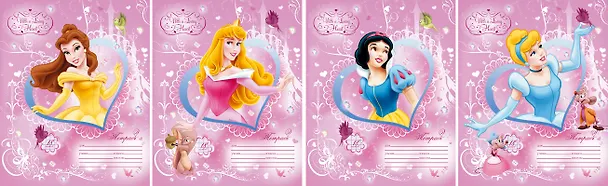Тетрадь в линейку Disney «Принцессы» в ассортименте, 18 листов 224780 — 1
