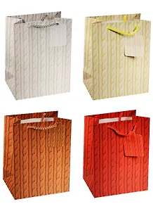 Пакет подарочный бумажный А5 18*23*10 "Вязаные косички", Новый год, мат. ламинат, Kairui