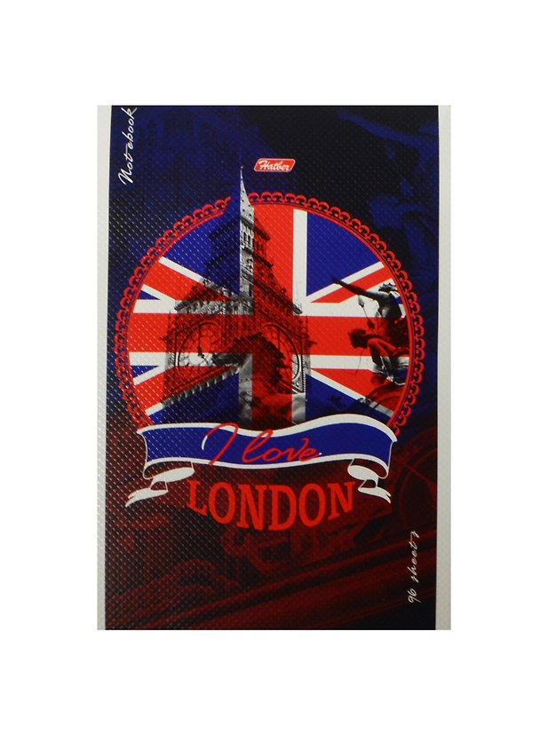 Блокнот А5 96л кл. "London" скоба, выб.лак, Hatber 237614 — 1