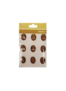 Стикеры имитация дерева на картонке Овальные (11034702) (2,5х5) (6шт) (подвес) (упаковка)