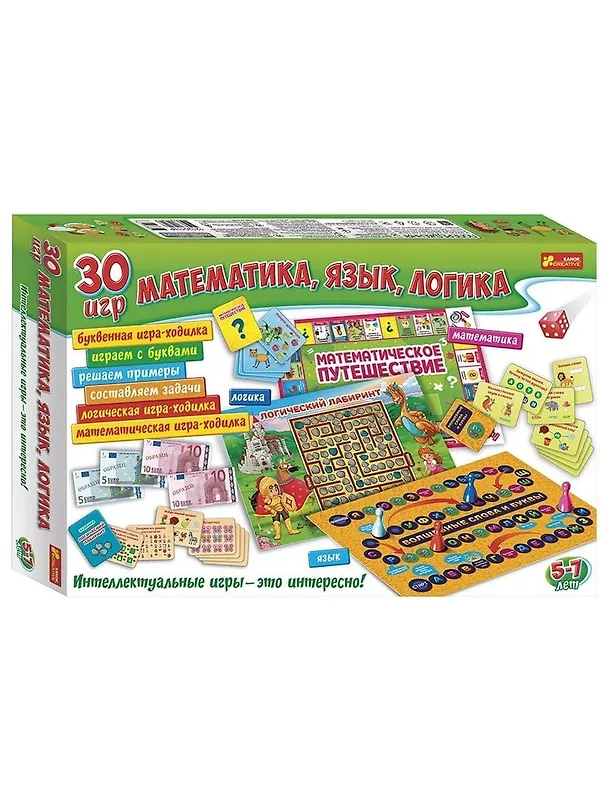 Учебная игра ТМ Ранок 30 игр. Математика, речь, логика 2843112 — 1