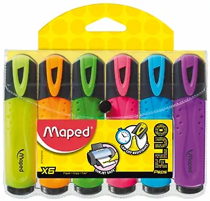 Текстовыделители Maped, Fluo Peps, 6 цветов 247975