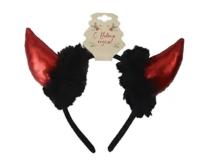 Ободок Рожки красные с мехом (текстиль) (12-6142-HNY31) 3104417