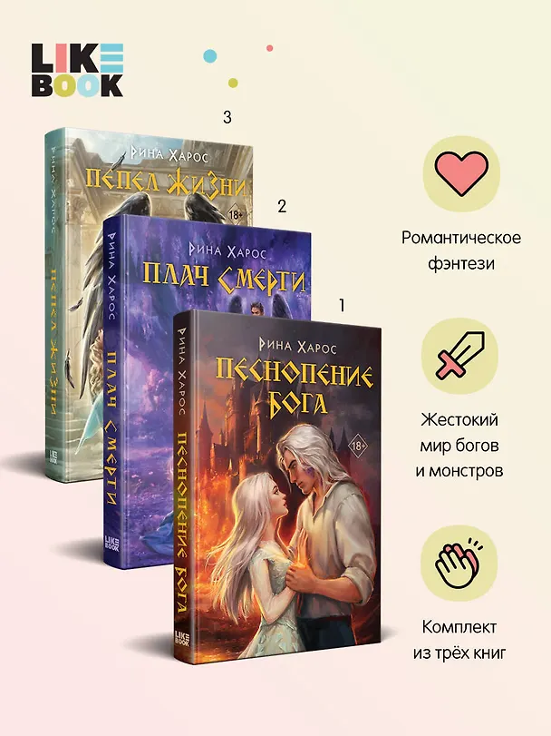 Книга Комплект из 3 книг: Песнопение бога (Цикл Песнопение бога #1) + Плач смерти (Цикл Песнопение бога #2) + Пепел жизни (Цикл Песнопение бога #3) (Рина Харос) — 5