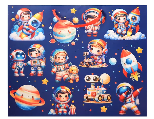 Пакет А3+ 40*50*25 "Космонавты" дет., бум.мат.ламинат 3127184 — 3