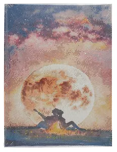 Алмазная мозаика (классическая), с подрамником, с полным заполнением "Свидание под Луной", 30 х 40 см