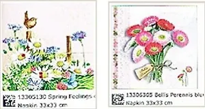 Наб. салф. для декупажа Полевые цветы и птица/Маргаритки (5130/6305) (2шт)