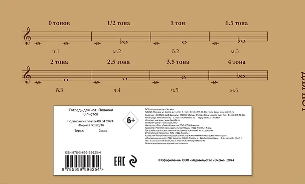 Тетрадь для нот «Пианино» А5 - Эксмо 336894 — 5
