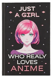 Скетчбук 138*212 48л "Just A Girl Who Loves Anime (темный)" 160г/м2, тв.обложка