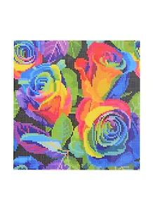 Алмазная мозаика (класс) Радужные яркие розы (AC30018) (30х30см) (33цв) (с подр.,с полн.зап.) (Рыжий Кот) (6+) (коробка)