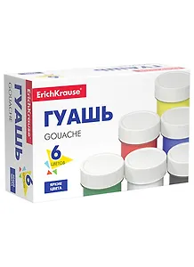 Краски гуашевые 06цв 17мл "Basic" ErichKrause