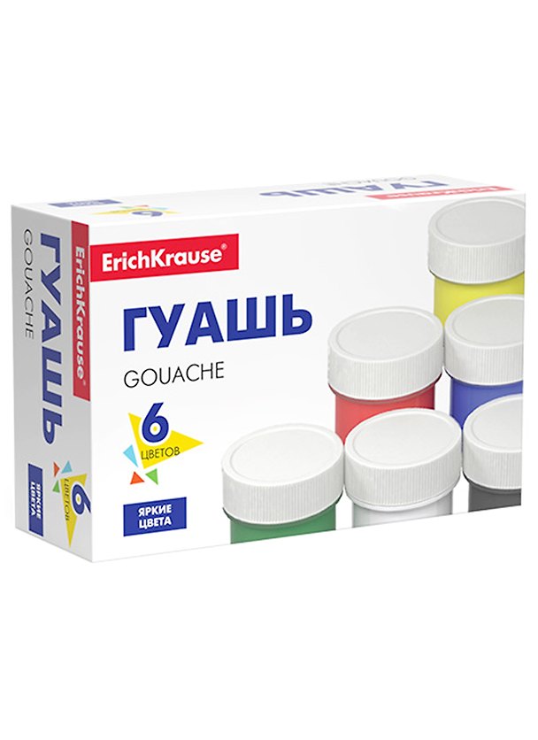 Краски гуашевые 06цв 17мл "Basic" ErichKrause 2928467 — 1
