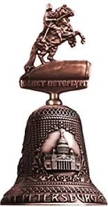 Колокольчик с фигуркой  "Медный всадник" цвет медь