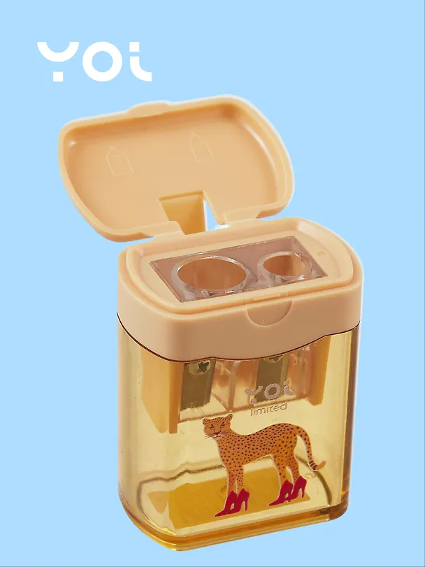 Точилка «Леопард», 2 отверстия, пластик, Yoi 3076373 — 2