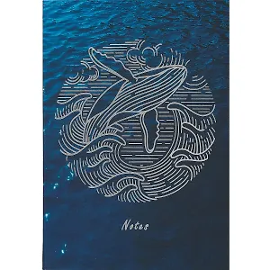 Записная книжка А6+ 64л кл. "Sea" интегр.перепл., ламинация soft-touch, тиснение серебр.фольгой