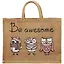 Сумка джутовая L Совы Be awesome (43х34х19)  (ДЖ2019-8) — 2713402 — 2