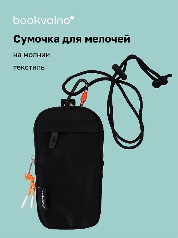Сумочка на молнии Черная (текстиль) (21х12) (12-12721-202511-RIB-02) 3141396 — 1