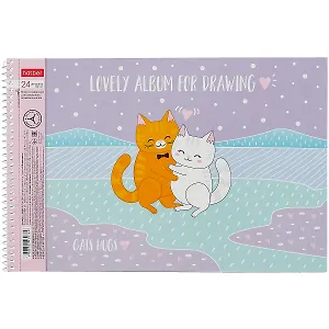 Альбом для рисования Hatber, "Обнимашки", А4, 24 листа, на спирали, в ассортименте