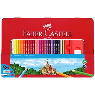 Карандаши цветные Faber-Castell, 48 цветов с ластиком и точилкой 255808