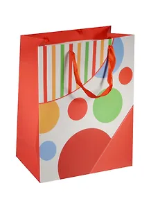 Пакет подарочный бумажный А4 26*32*12 "Разноцветные круги", нейтр., мат. ламинат, Хансибег